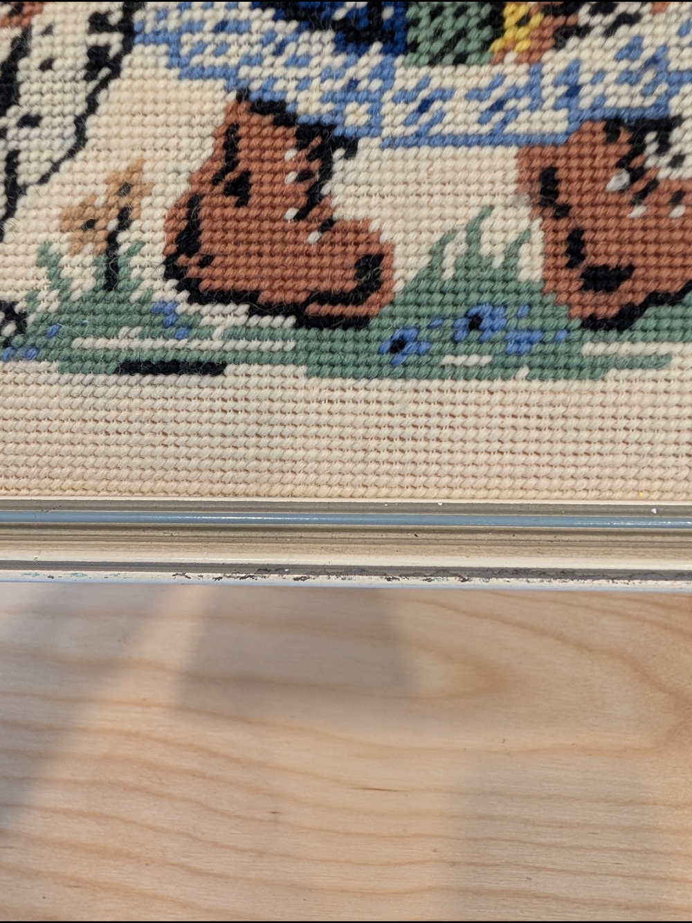 Vintage Framed Cross‑Stitch — Holly Hobbie Inspired Girl & Dog - Picture 11 of 15
